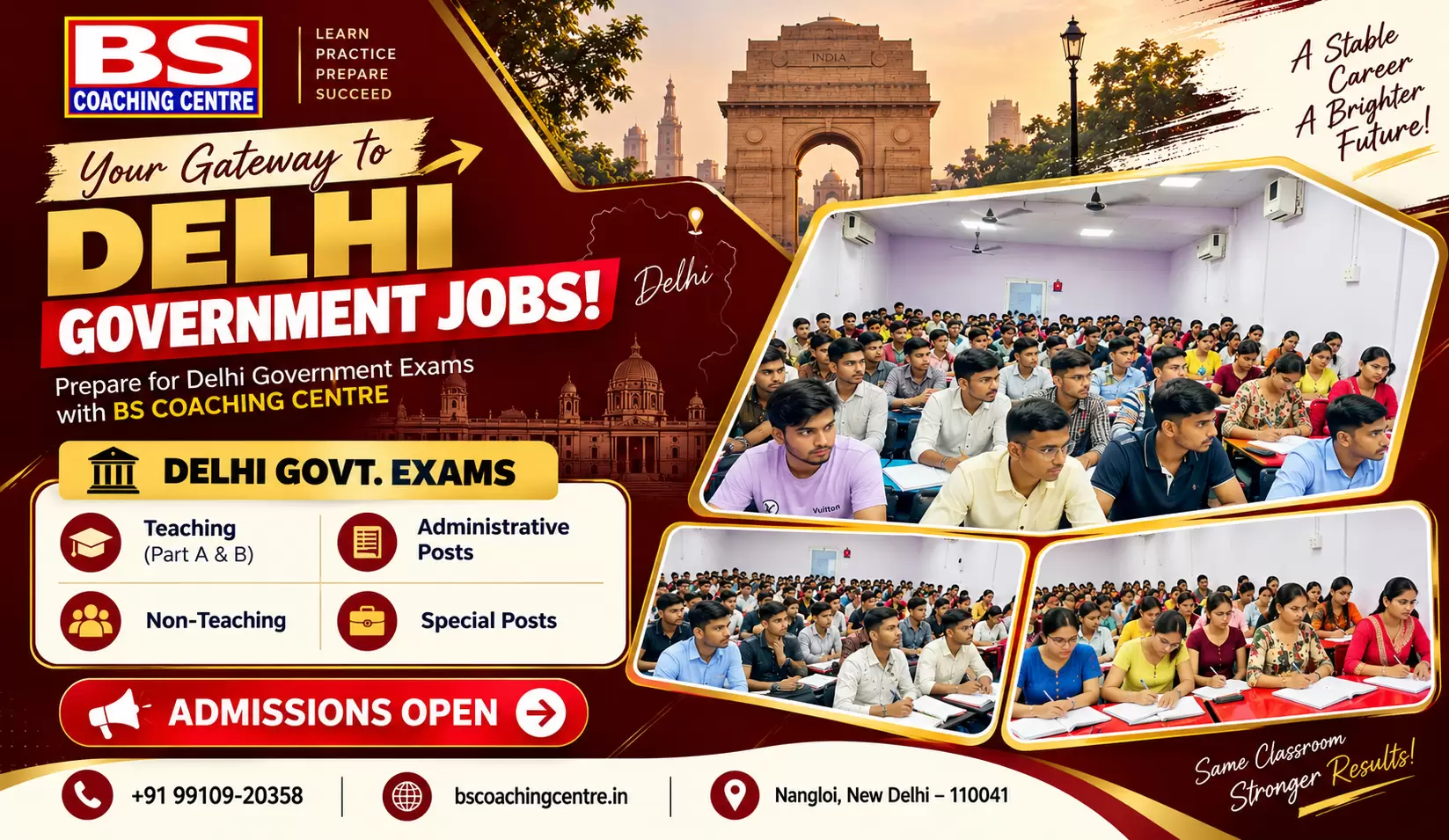 Delhi Government Exam Coaching at BS Coaching Centre in Nangloi, Delhi