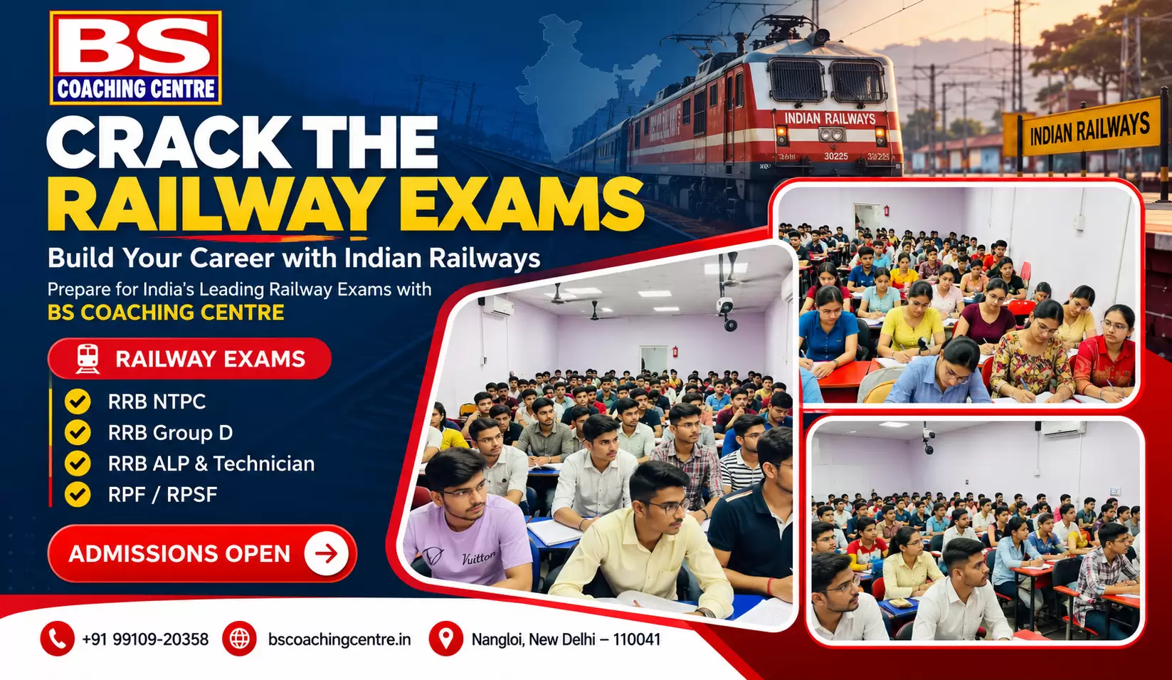 Railway Exam Coaching at BS Coaching Centre in Nangloi, Delhi